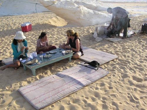 Breakfast in the White Desert, Egypt - girlfriend getaways ©Venus Adventures