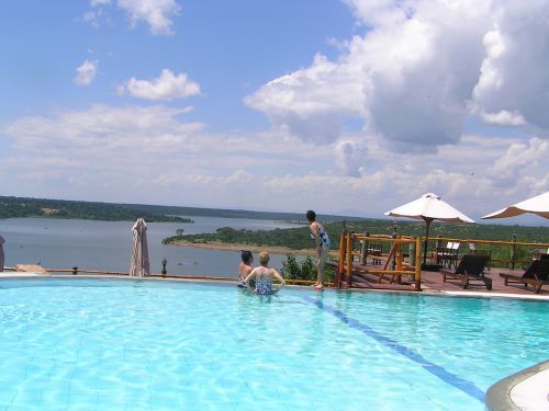 Watching elephants and hippos in the water below our pool - life is good! ©Venus Adventures