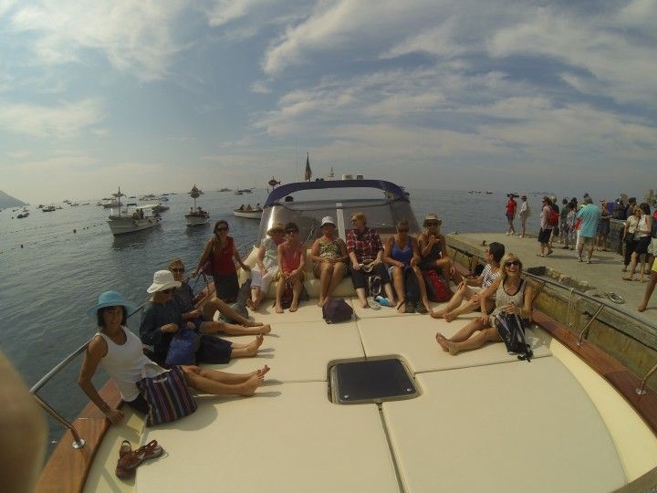 The girls feel like millionairesses on our boat cruise, Amalfi, Italy ©Venus Adventures