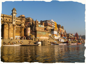 boat ride on the river Ganges at Varanasi, India